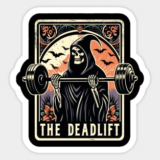 The Deadlift Death Tarot Card Grim Reaper Weight Training Workout Sticker